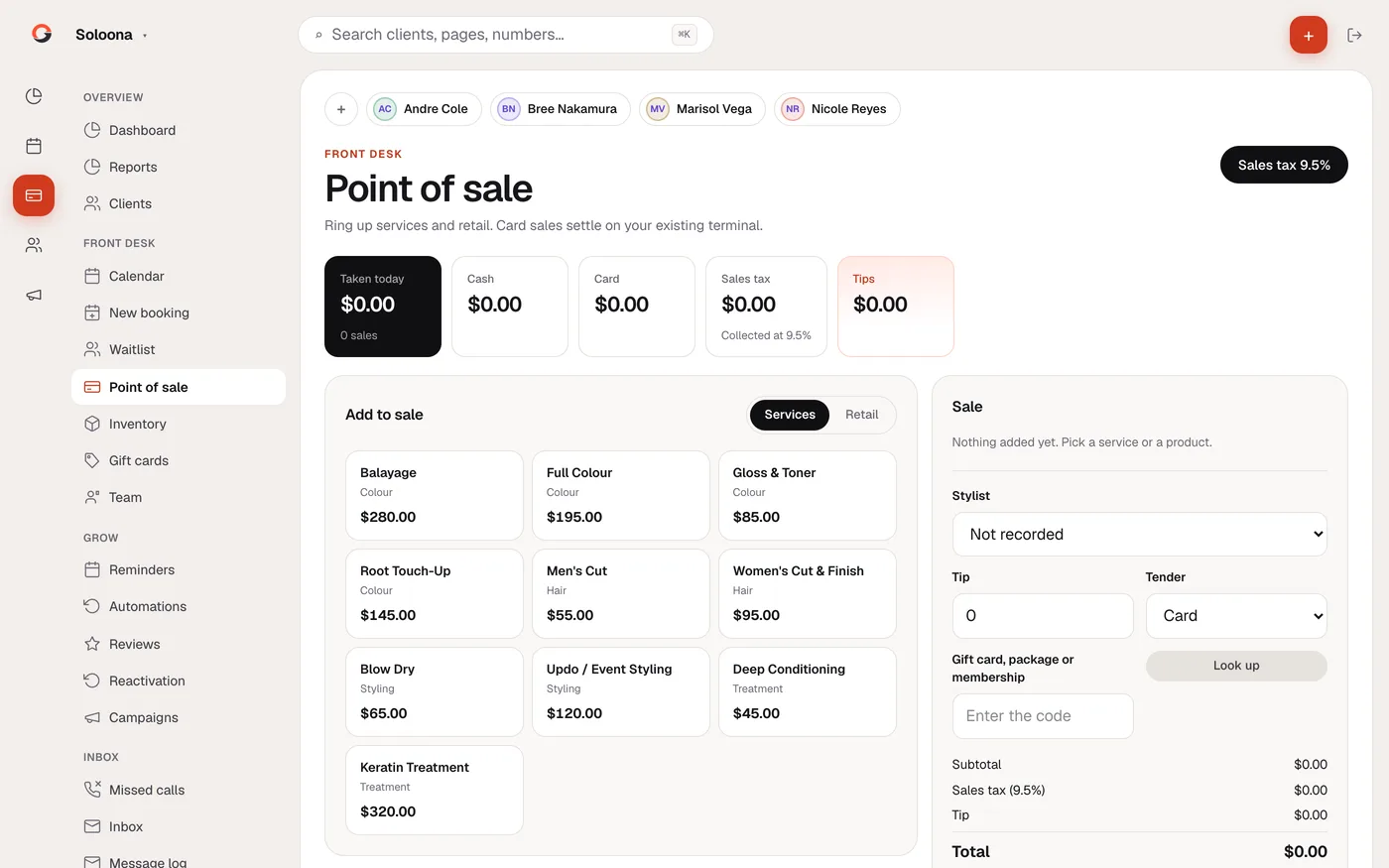 Soloona point of sale