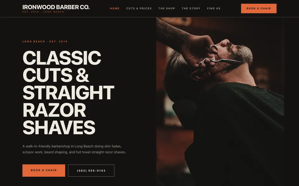 The Ironwood Barber Co. template