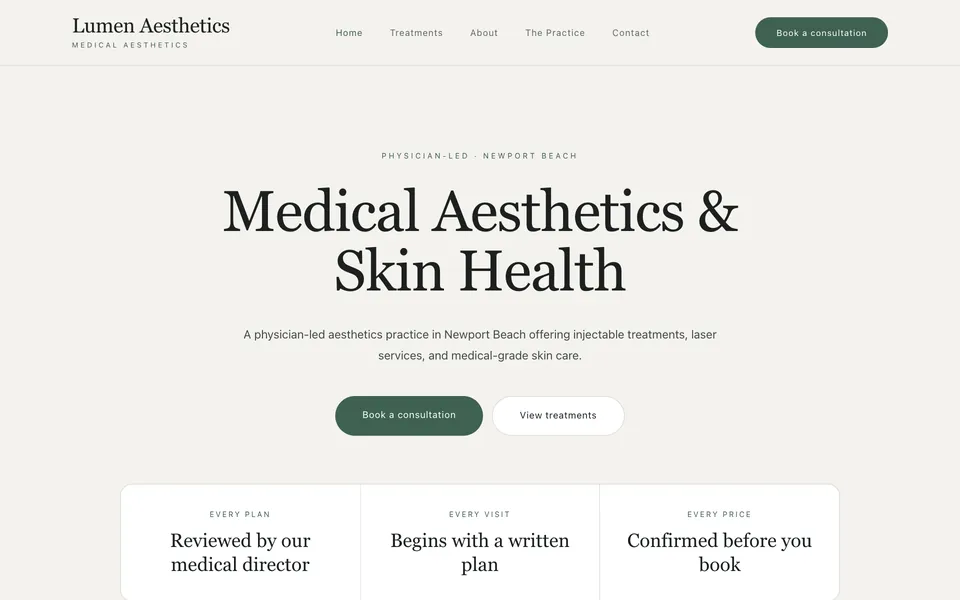 The Lumen Aesthetics template
