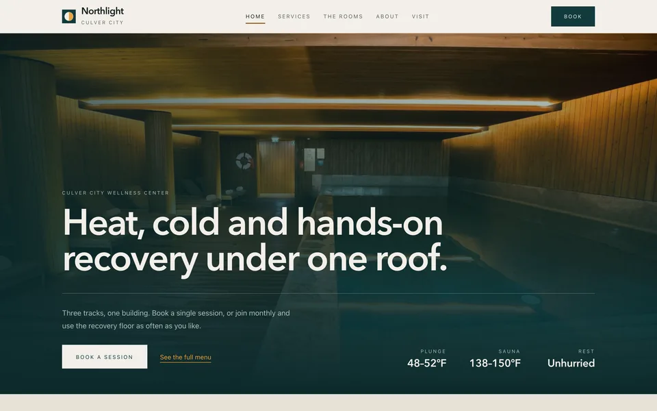 A wellness centre website built on Soloona